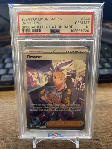 2024 Pokemon SSP EN Drayton Special Illustration Rare #244 PSA 10
