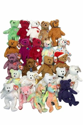 VTG  Ty Beanie Babies Bulk Lot 20+ Vintage 1990s Plush Bears w Tags Great for