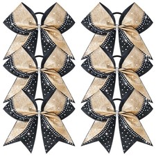 6PCS Glitter Cheer Bow Large Cheer Bows Rhinestones Hair Bows Girls 8"Cheerle...