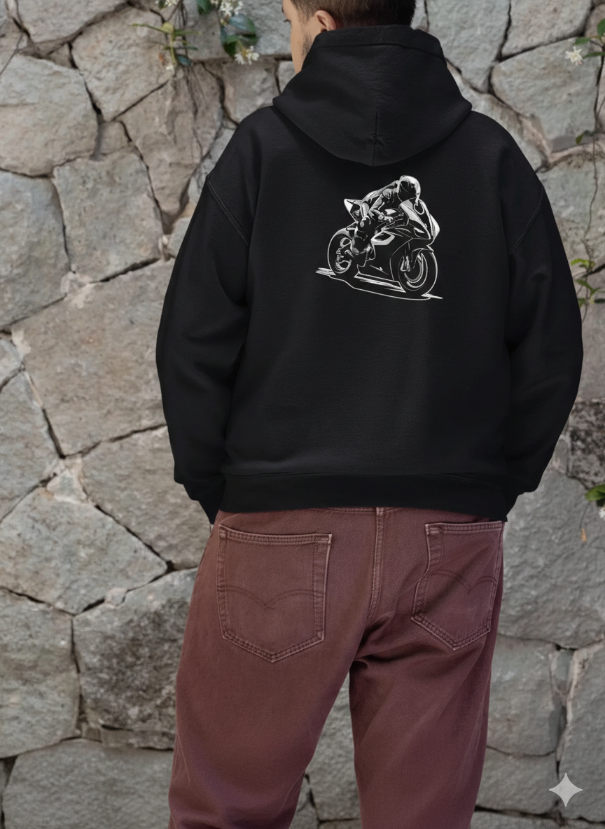 Stylish Kyloug Men's Zip Hoodie: Classic Fit Streetwear with Bold Back Print