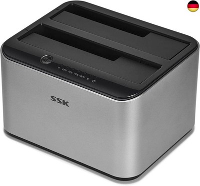SSK Aluminium-Festplatten-Dockingstation, USB 3.0 zu SATA Dual Bay Externer HDD