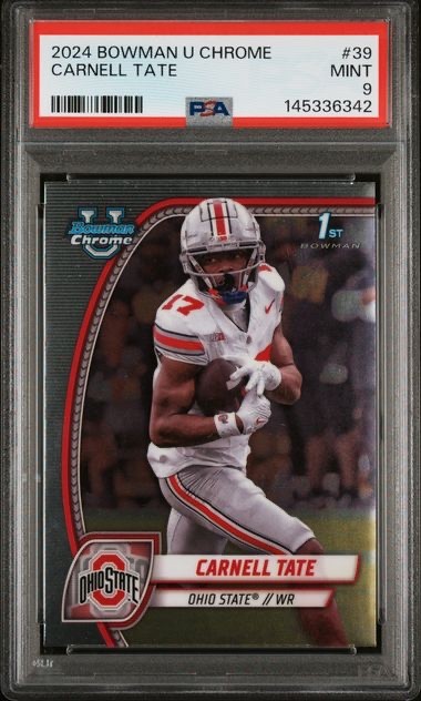 Carnell Tate 2024 Bowman Bowman University Chrome