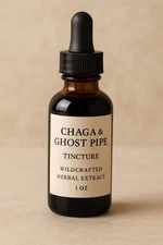 Chaga & Ghost Pipe Tincture – Wild Foraged Blend (1 oz)