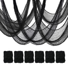 Mcupper 6Pack 30 x 72 inches Halloween Creepy Cloth Decorations, Black
