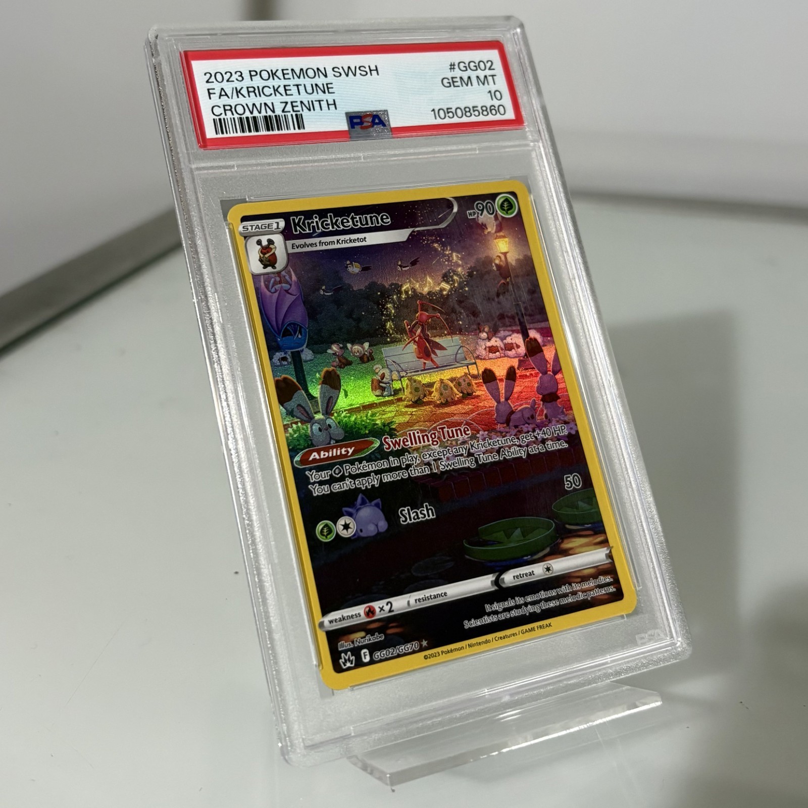 Pokemon Kricketune GG02/GG70 F/A GEM MINT PSA 10 - SW&SH Crown Zenith