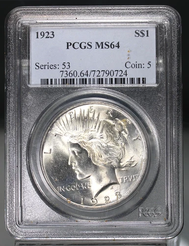 1923 Peace Silver Dollar - PCGS Certified MS64 !!