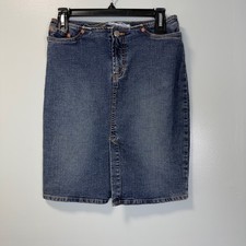 Old Navy Blue Jeans Vintage 2003 Stretch Denim Pencil Skirt Medium Wash Size 2