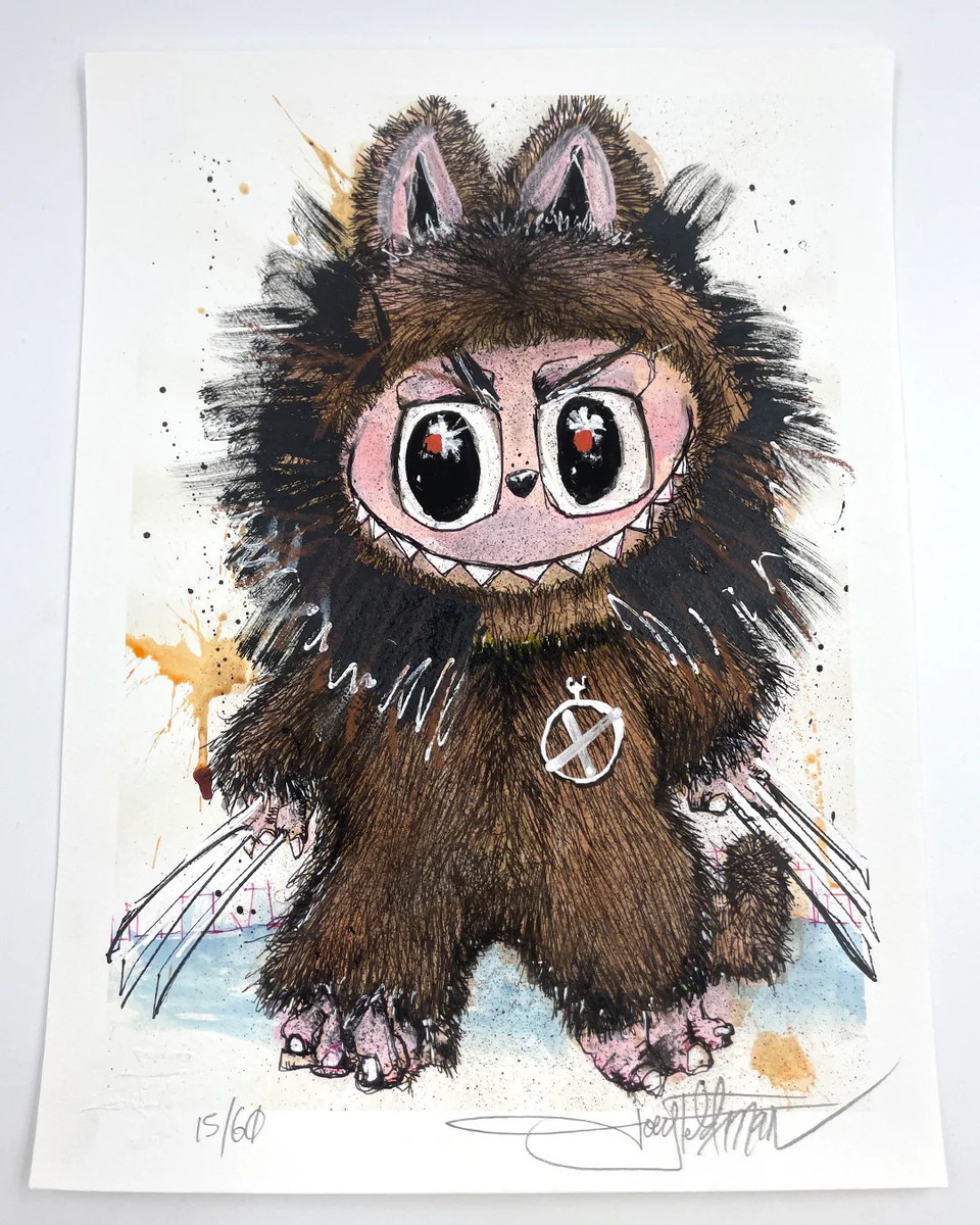 X-Men Wolverine Labubu HAND PAINTED HPM by Joey Feldman SIGNED