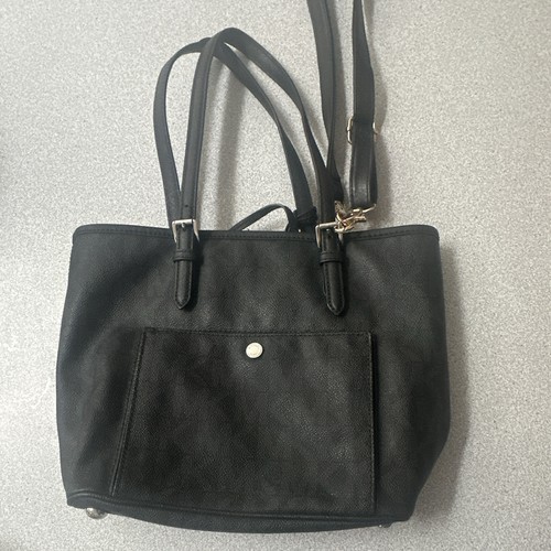 Michael Kors Black Medium Tote w/ Detachable Strap Zip, Inner Pockets Gold