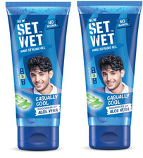 Set Wet Styling Hair Gel for Men - pack of 2 Casually Cool For Shine hair 50gm