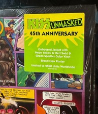 KISS UNMASKED 45TH ANNIVERSARY COLORED VINYL RECORD LIMITED EDITION POSTER