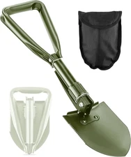 Digging Shovel, 18.5'' Lightweight Camping Shovel Portable High Carbon Steel Fol