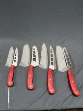 Mad Hungry Air Blade 4 PC Knife Set Carbon Steel Red Handle (LOOK)