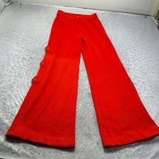 Vintage Wide Leg Pants Red Woven Mid Rise Womens Size 9 / 10