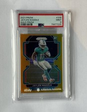2021 Panini Prizm Jaylen Waddle Gold Prizm Rookie /10 PSA 9 Broncos