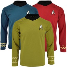 Cosplay The Original Series Kirk Gold Spock Blue Red Shirt TOS Starfleet Uniform