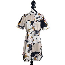 3.1 Phillip Lim for Target Floral Front Zip Sz M Asymmetrical Hem Shirt Dress