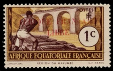 FRENCH EQUATORIAL AFRICA 80 - Loeme River Logging "1940 France Libre" (pc45269)