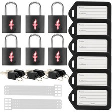 6 Pack Black TSA Luggage Locks with Key 6 Pack Travel tag, Luggage Lock TSA A...