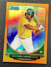 2013 Bowman Chrome - B.J. Boyd #121 Oakland Athletics Mini Orange Refractor /15