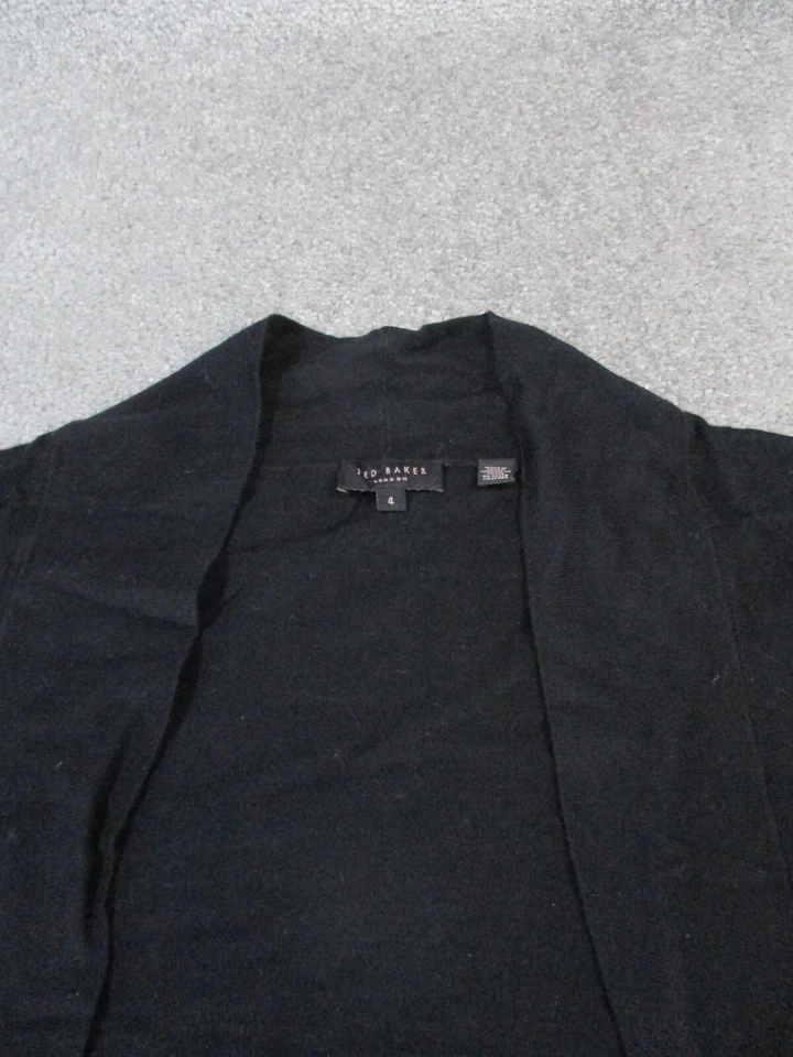 Suéter Ted Baker para mujer 4 grandes cárdigan de algodón negro Foto 2 de 4