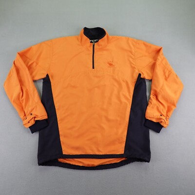 Zero Restriction Jacket Mens Medium Orange Golf Windbreaker 1/4 Zip Pullover ^