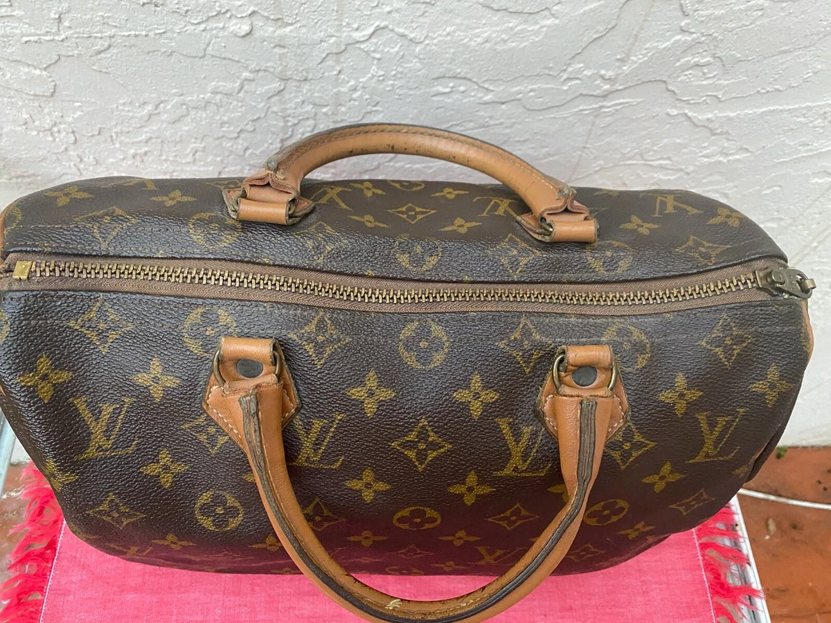 VINTAGE 80's LOUIS VUITTON MONOGRAM SPEEDY 30 SATCHEL BAG MADE IN