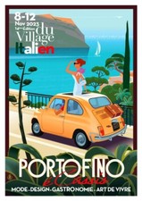 Monsieur Z - Original Travel Poster " Portofino e Cassis" 2023 + Certificat