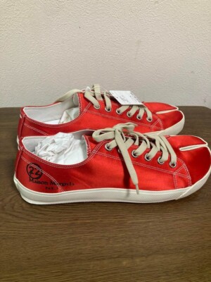 Maison Margiela Canvas Tabi Sneakers Shoes Men Size EU 43 Red
