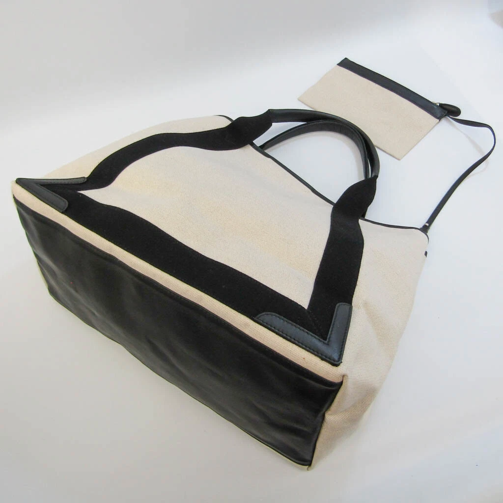 Balenciaga Navy Cabas M 339936 Men,Women Canvas,Leather Tote Bag