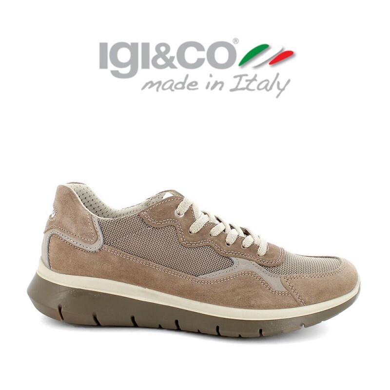 Igi&co Scarpa Uomo Stringata Camoscio e Tessuto 3619222 Peltro
