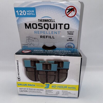 Thermacell 120 Hour Rechargeable Mosquito Repeller Refills 3 Pack NEW