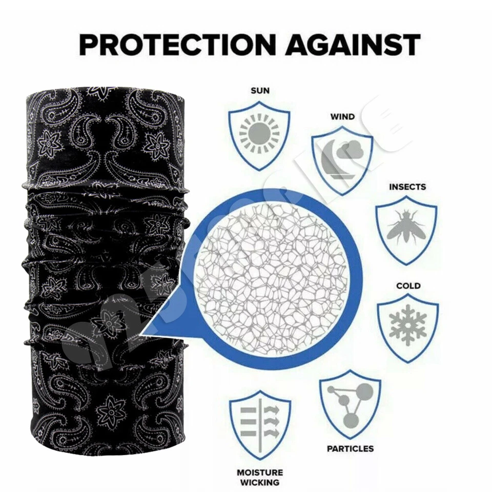 Paquete de 3 Mascarillas Faciales Paisley Tubo Bandana Cuello Polaina Lote Foto 3 de 4