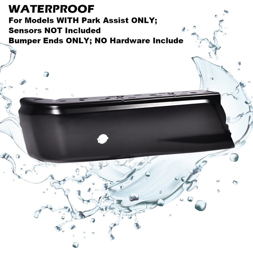 Rear Bumper Ends For 2015-2020 Ford F-150 – Left & Right, Black Primered, W/ Park Sensor Cut-Out