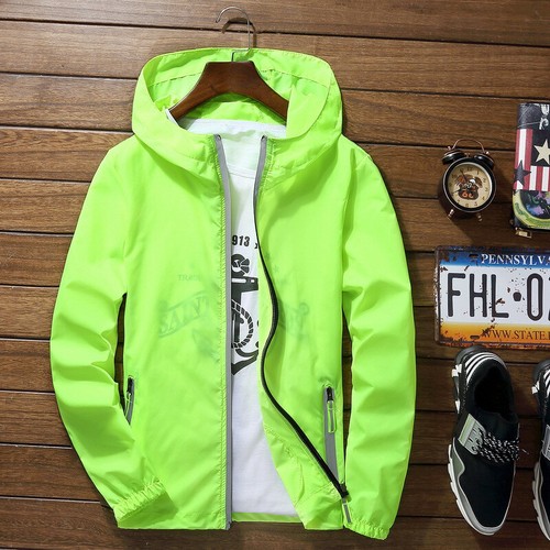 Men's Waterproof Windbreaker Zipper Jacket Hoodie Light Sports Outwear CoatWF PO - Picture 10 of 21
