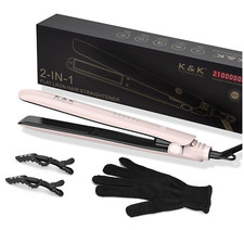 Professional Ceramic Flat Iron, 450 Degrees Hair Straightener, Curler and Styler