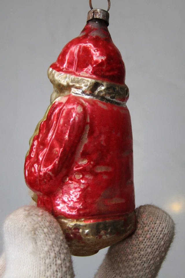 Lot Vintage Blown Glass Assorted SANTA Figurines Christmas Ornaments Germany - Image 3 of 4