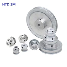 HTD 3M Timing Belt Pulley 12-65 Teeth For 10mm Wide Bore 3-25mm CNC, 3D Printer
