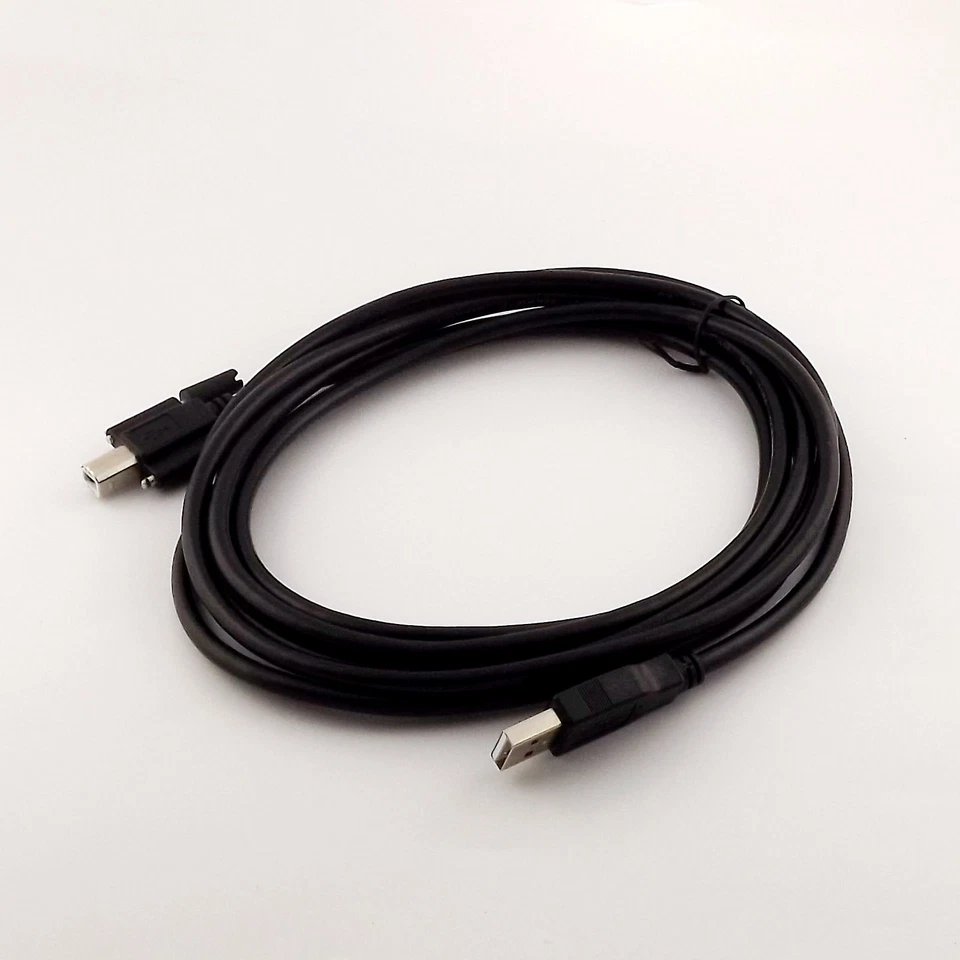5x 10FT USB 2.0 A Male to B Male Data Cable with Screw Printer Panel Mount Cable - Image 2 of 4