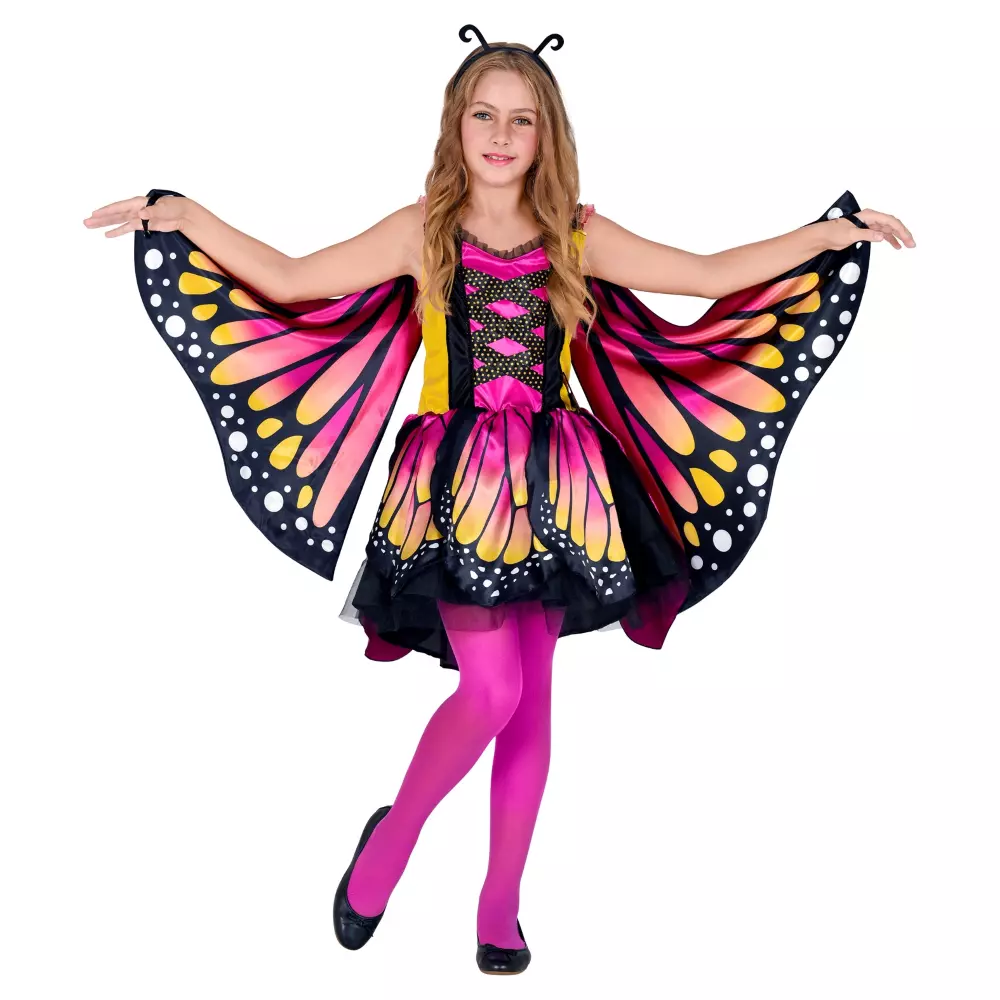 COSTUME CARNEVALE FARFALLA VESTITO ALI ANTENNE 4/13 ANNI TRAVESTIMENTO -  1086