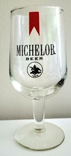 10 ea. VINTAGE Michelob Footed Pilsner Beer Glasses 6 1/2" Tall Anheuser Busch