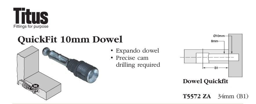 Pacote com 275 porcas de trava de came gire mais rápido conector parafuso cavilha CP5914 T5572ZA 10x8x12mm - Imagem 4 de 4