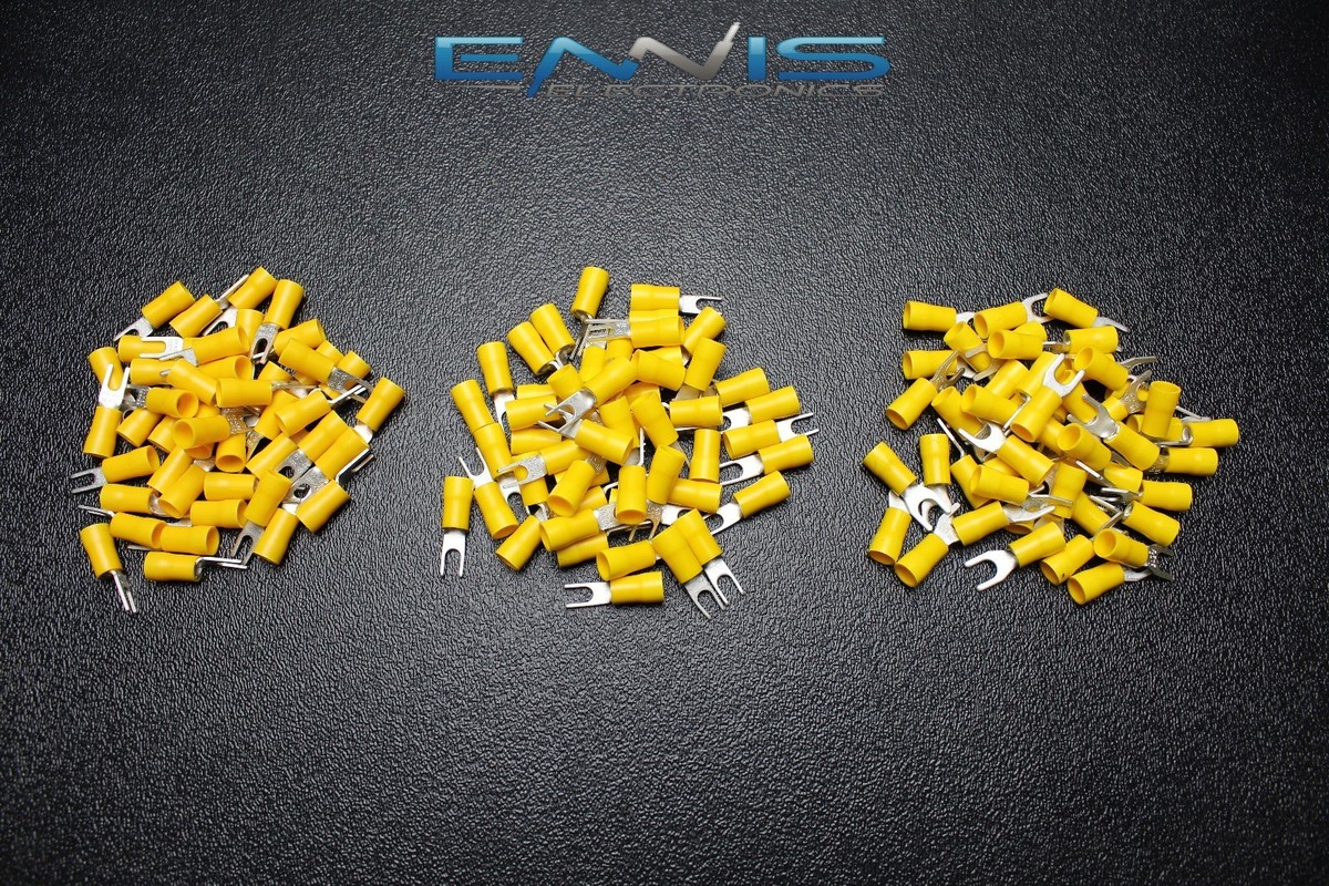 600 PK 10-12 GAUGE VINYL SPADE CONNECTORS 200 PCS EACH #6 #8 #10