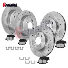 Front & Rear Disc Rotors Ceramic Brake Pads for 2012-2017 Hyundai Accent Kia Rio