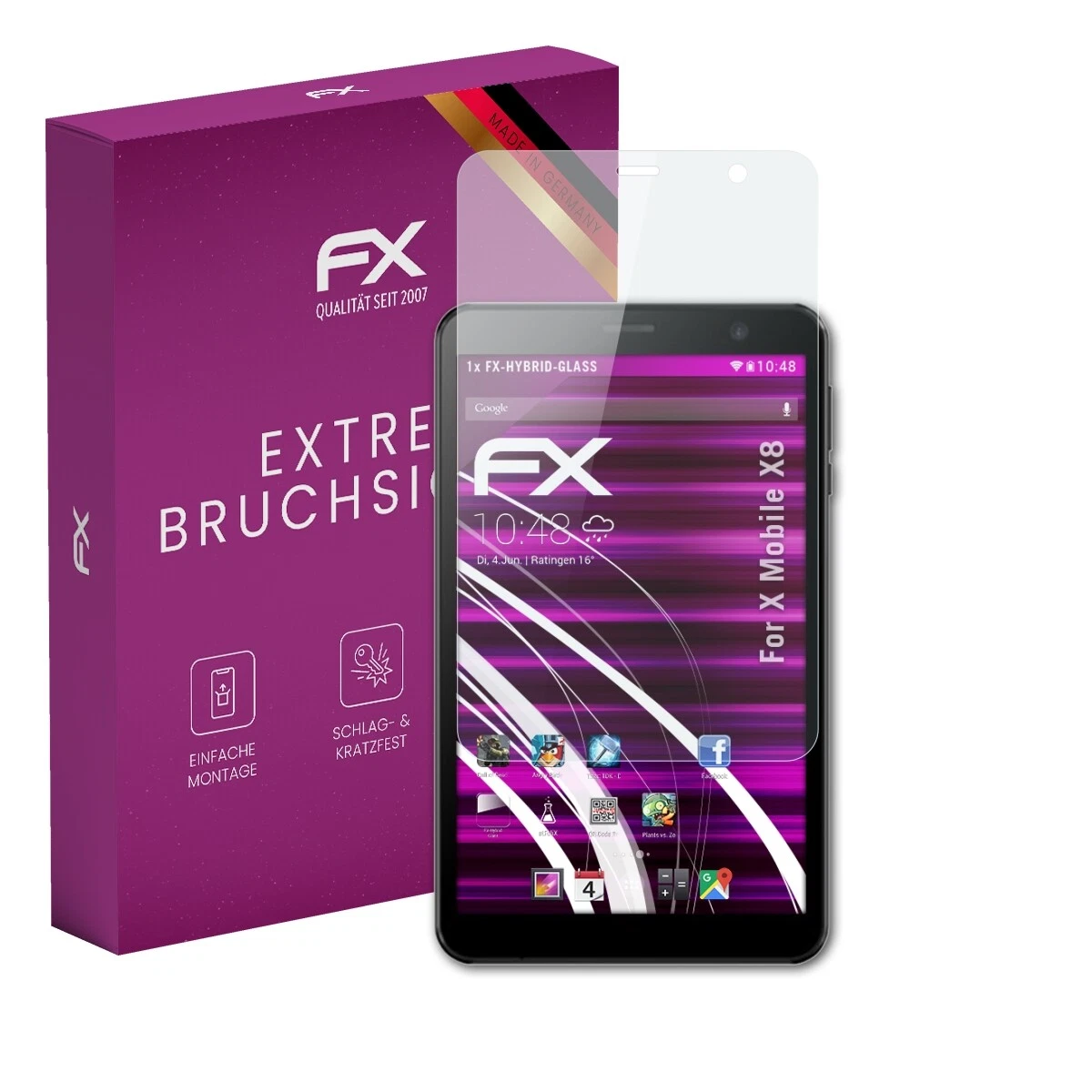 AtFoliX Glass Film for X Mobile X8 Screen Protector 9H Protective Armor