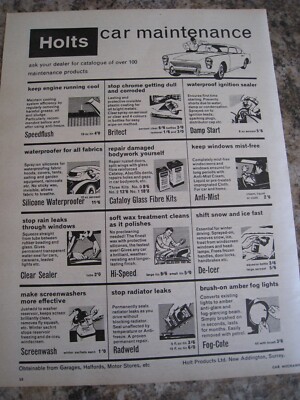 HOLTS AUTO PFLEGEPRODUKTE SURREY 1961 WERBUNG A4 GRÖßE Datei 15