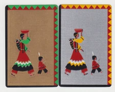 Playing Swap Cards  GENUINE 2 only single VINTAGE SILVER & GOLD INDIAN LADY BABY