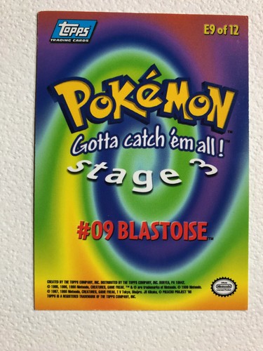 Topps Pokemon The First Movie Card BLASTOISE #09 (09 of 12) - Picture 6 of 6