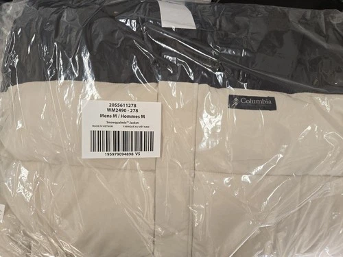 New Men's Columbia Snowqualmie Cream Puffer Jacket Size Medium image 5