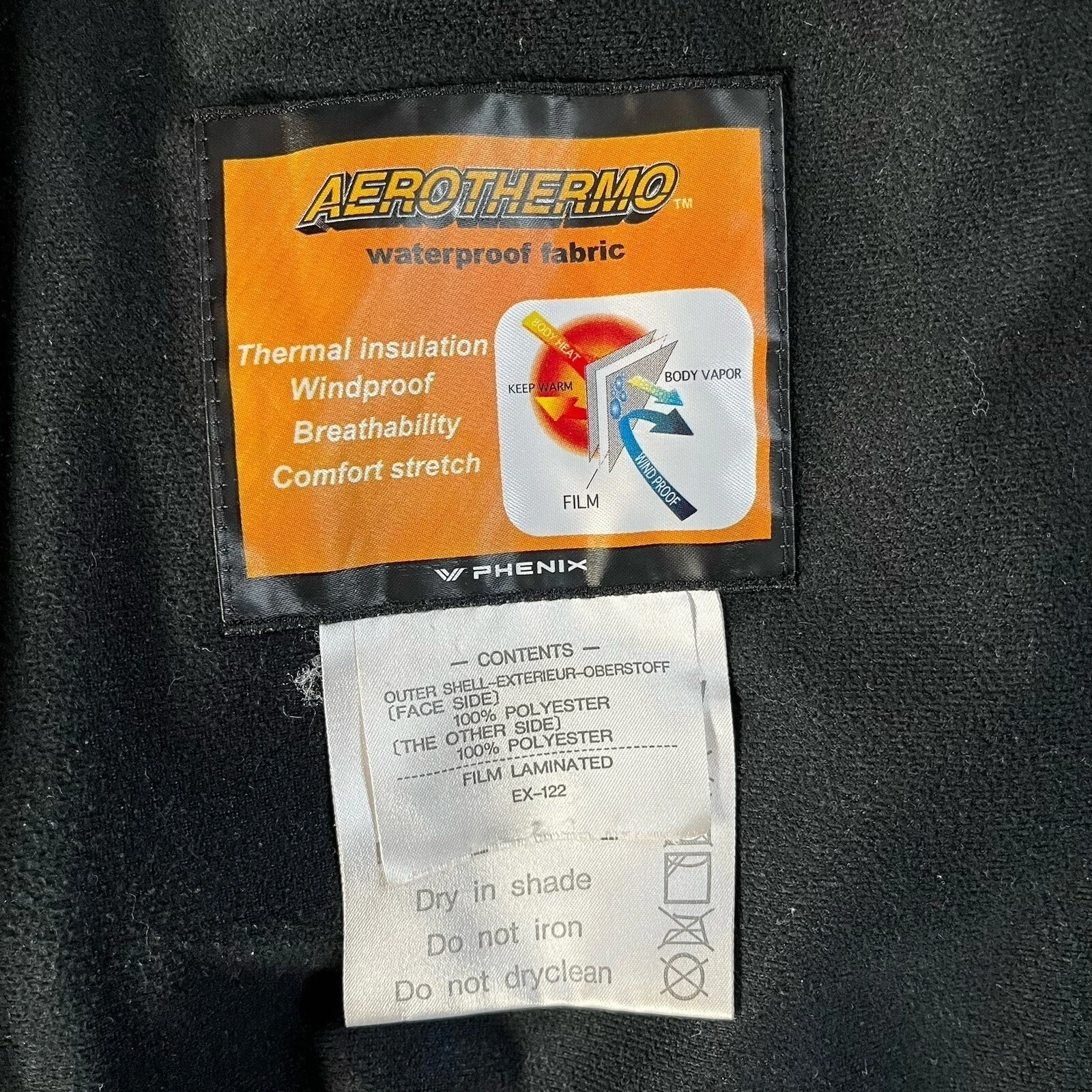 Phenix Softshell Jacket Mens Medium Black Aerothermo Fleece Lined EY5G860 - product detail image 5